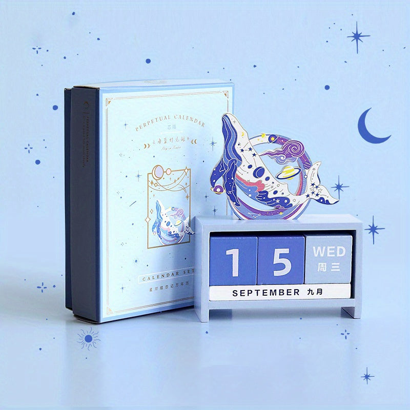 Elegant Wooden Perpetual Desk Calendar