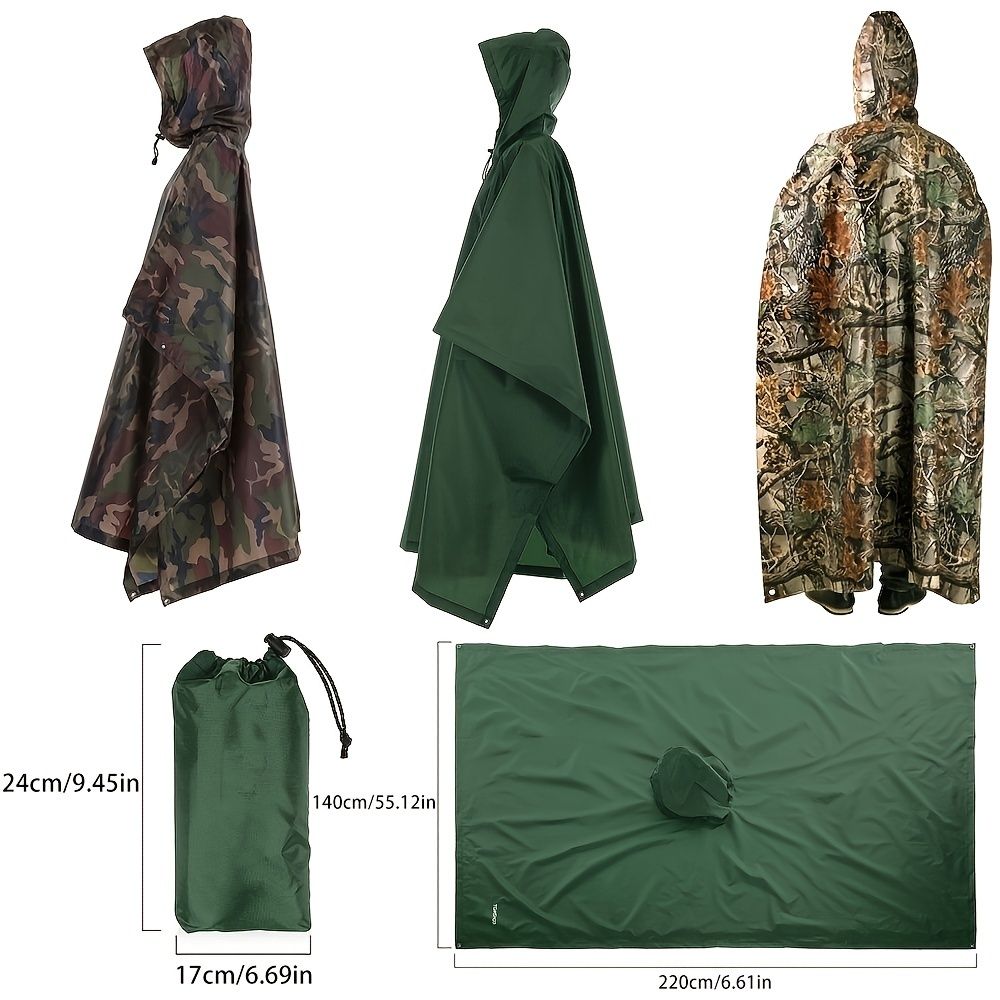 3-in-1 Waterproof Raincoat & Backpack Cover