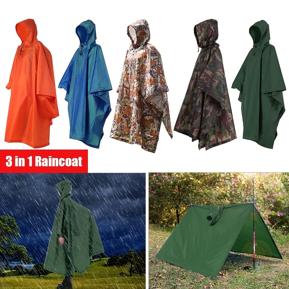 3-in-1 Waterproof Raincoat & Backpack Cover
