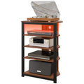 TV Stand with LED Lights & Storage Shelves, Brown
