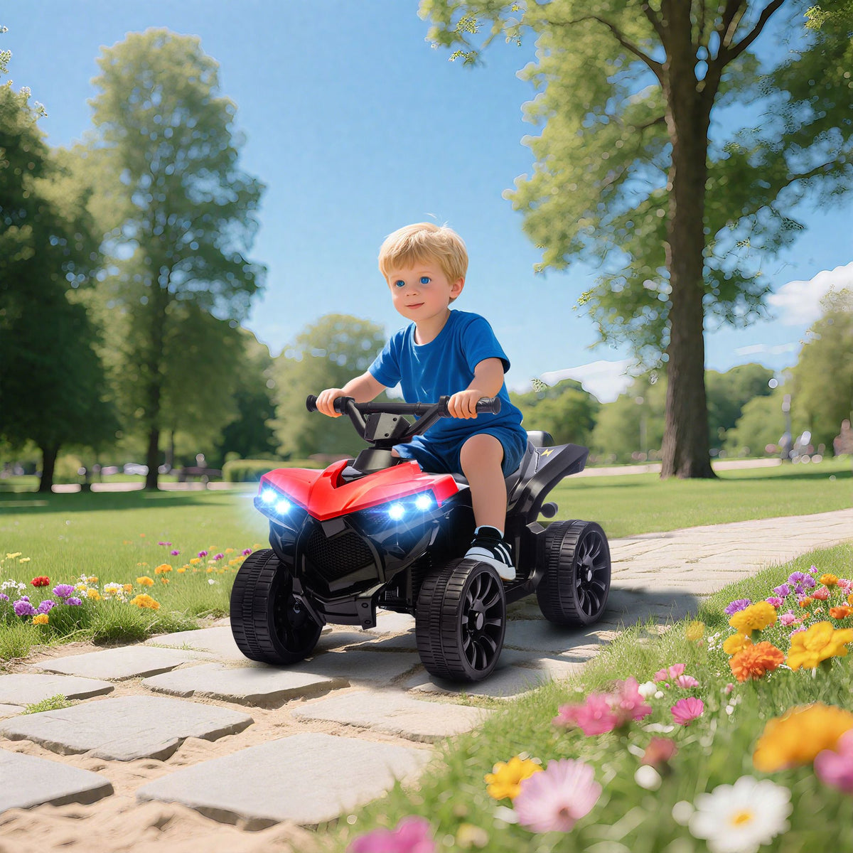 Kids 6V Electric Ride-On ATV with Music & Lights