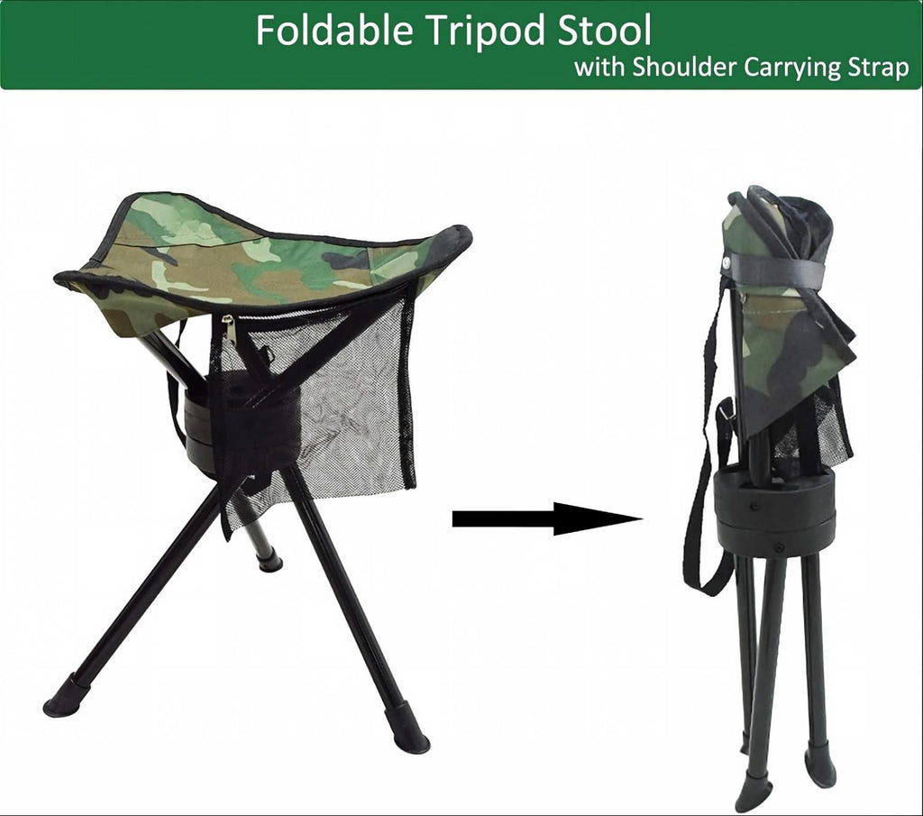 360° Swivel Folding Camping Stool