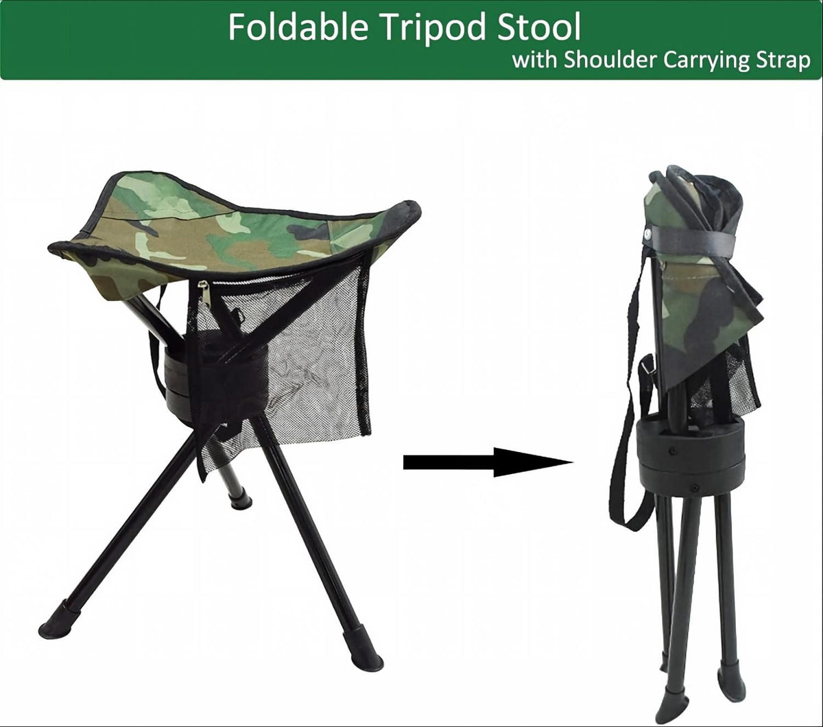 360° Swivel Folding Camping Stool