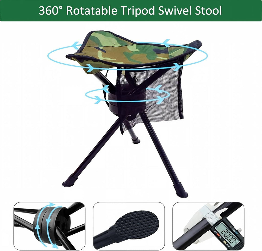 360° Swivel Folding Camping Stool