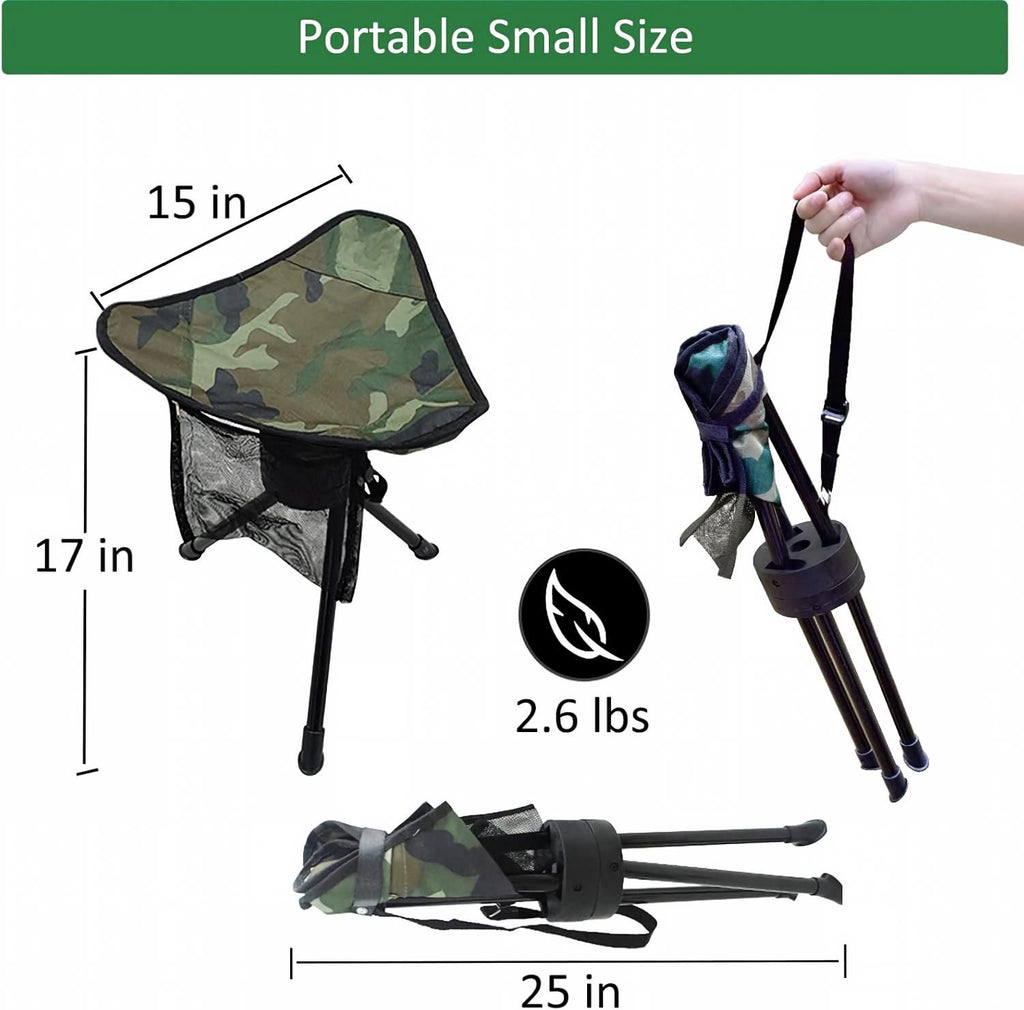 360° Swivel Folding Camping Stool