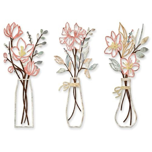 Farmhouse Metal Floral Wall Decor, 3-Piece