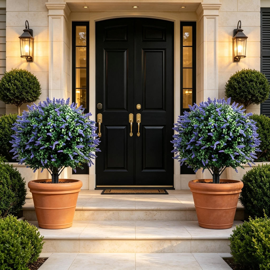 Artificial Lavender Topiary Ball Trees – 2 Pack