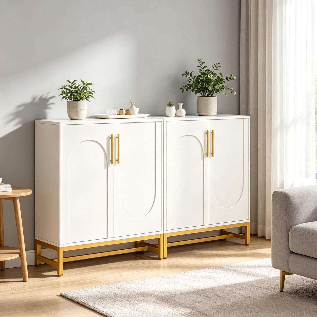 Modern Sideboard Buffet Cabinet with Adjustable Shelves
