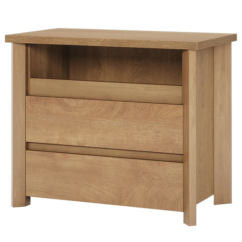 Rustic 3-Drawer Nightstand