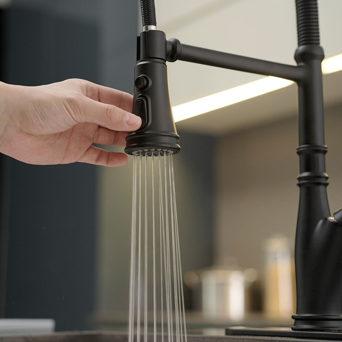 Pull-Down Sprayer Kitchen Faucet, High Arc