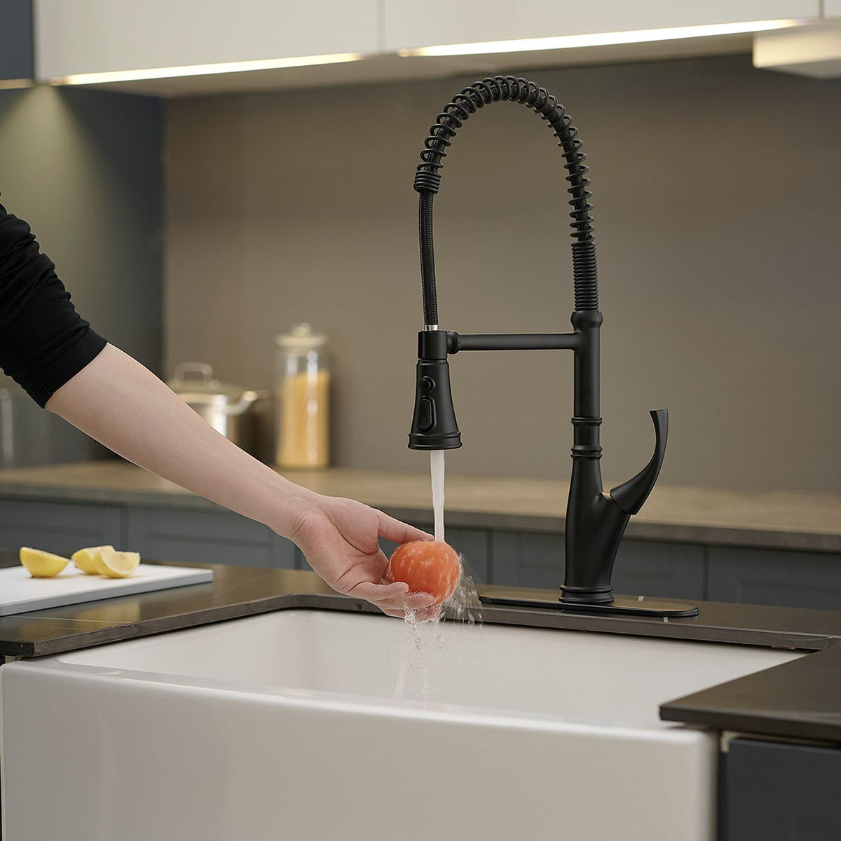 Pull-Down Sprayer Kitchen Faucet, High Arc