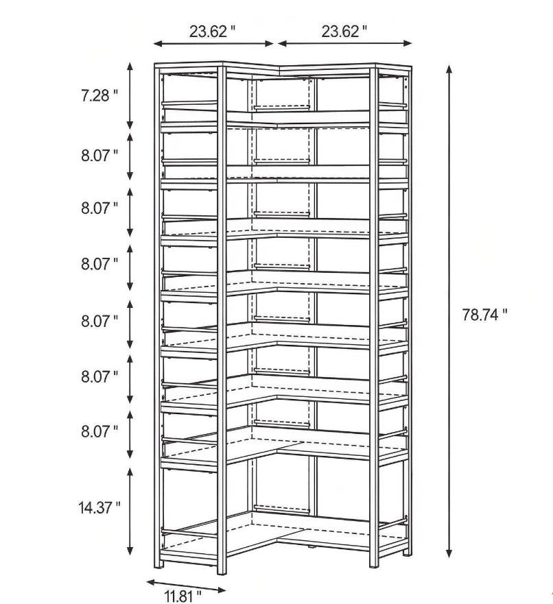 9-Tier Corner Shoe Rack