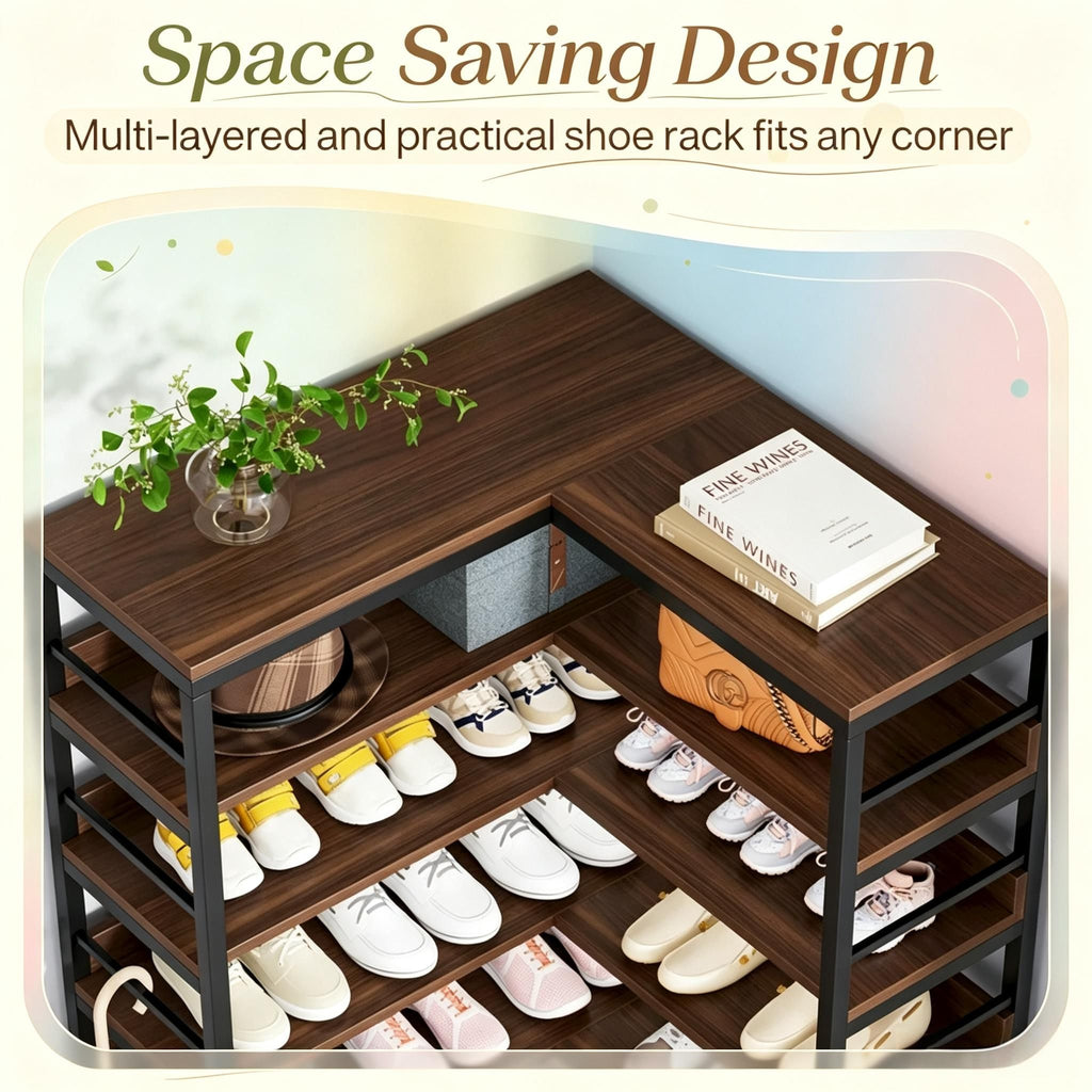 9-Tier Corner Shoe Rack
