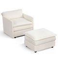 Oversized Corduroy Accent Chair with Ottoman