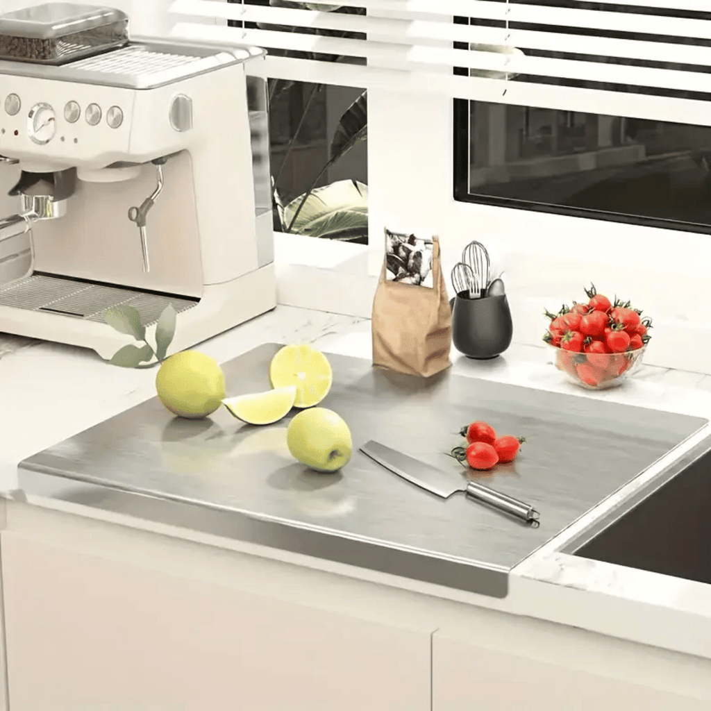 Stainless Steel Cutting Board with Lip