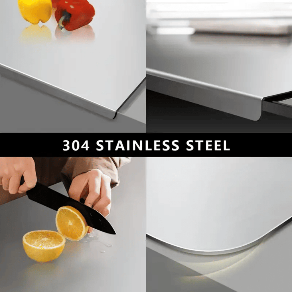 Stainless Steel Cutting Board with Lip