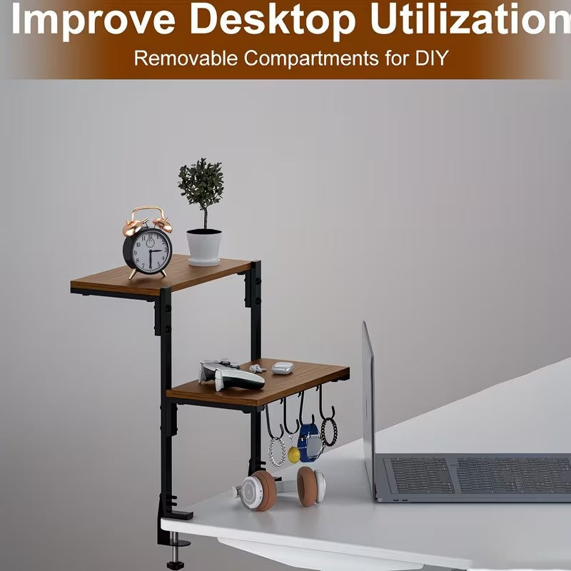 2-Tier Clamp-On Desk Shelf Organizer, 13"