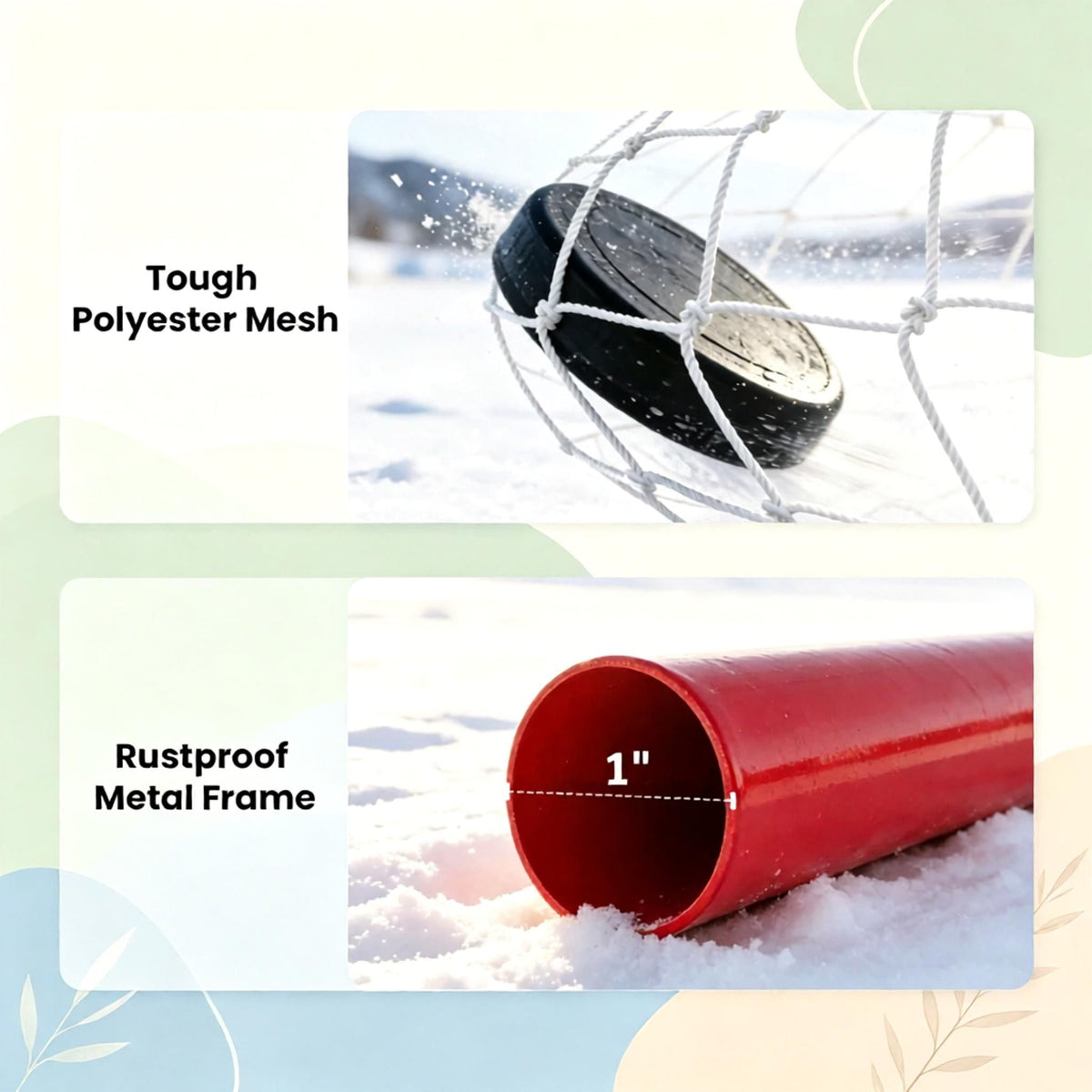 Street Hockey Goal, 35" x 18" – Portable Steel Frame