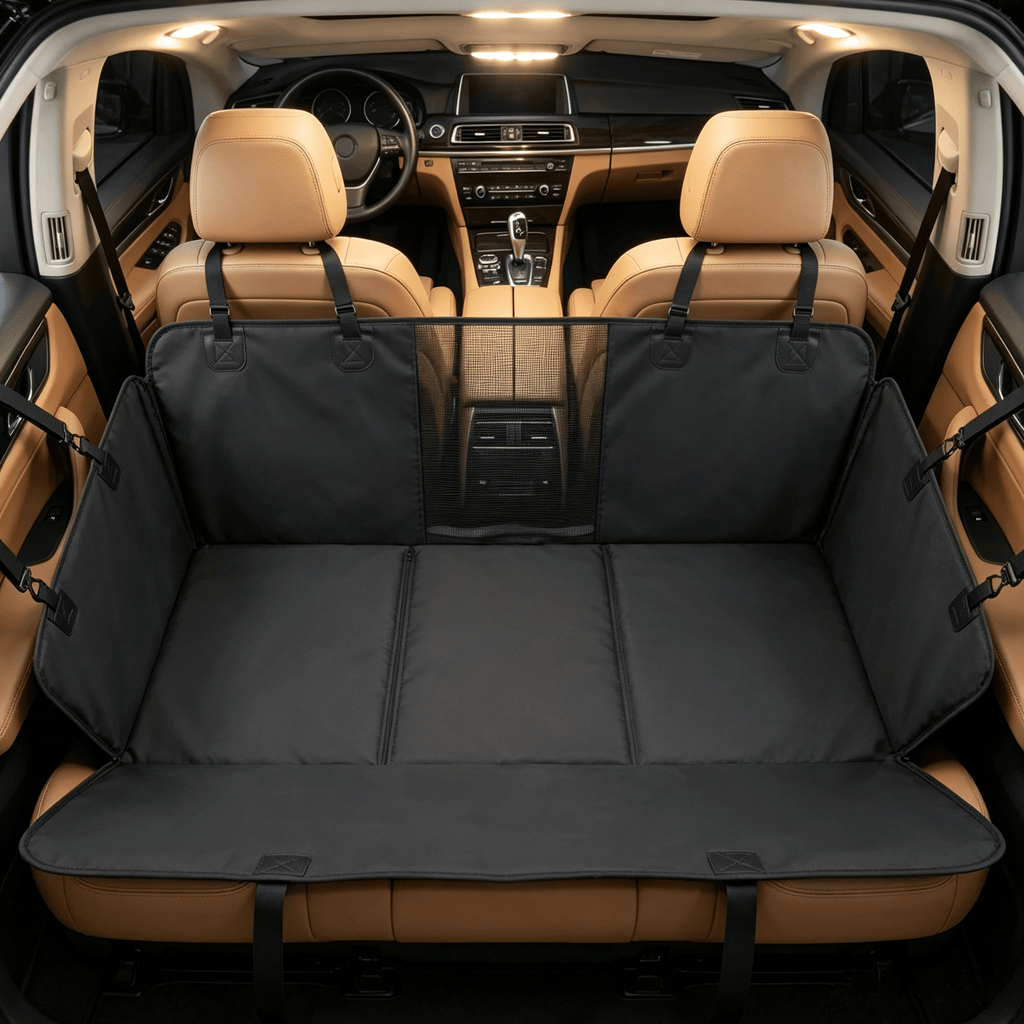 Waterproof Dog Car Seat Cover with Hard-Bottom Extender, 58"