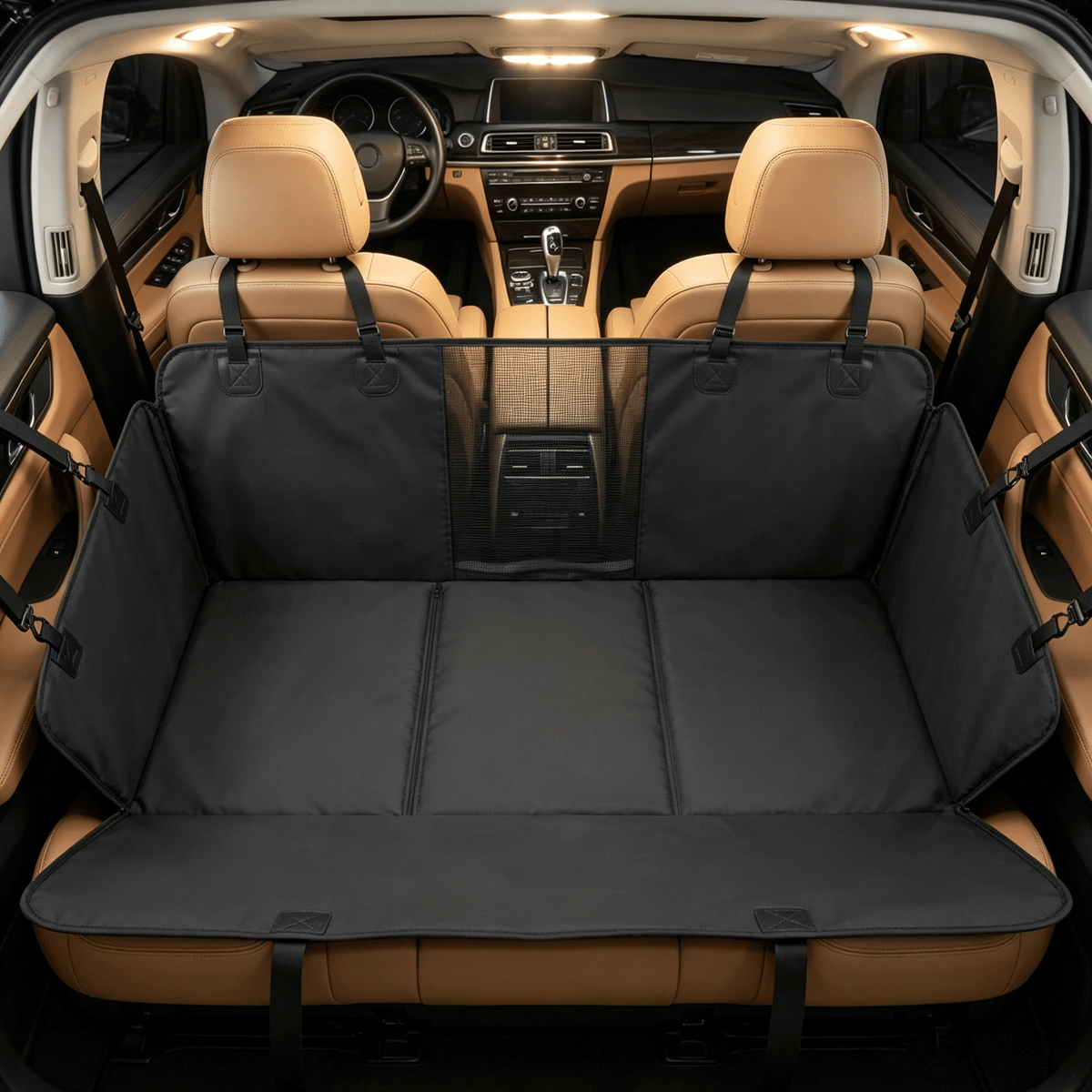 Waterproof Dog Car Seat Cover with Hard-Bottom Extender, 58"