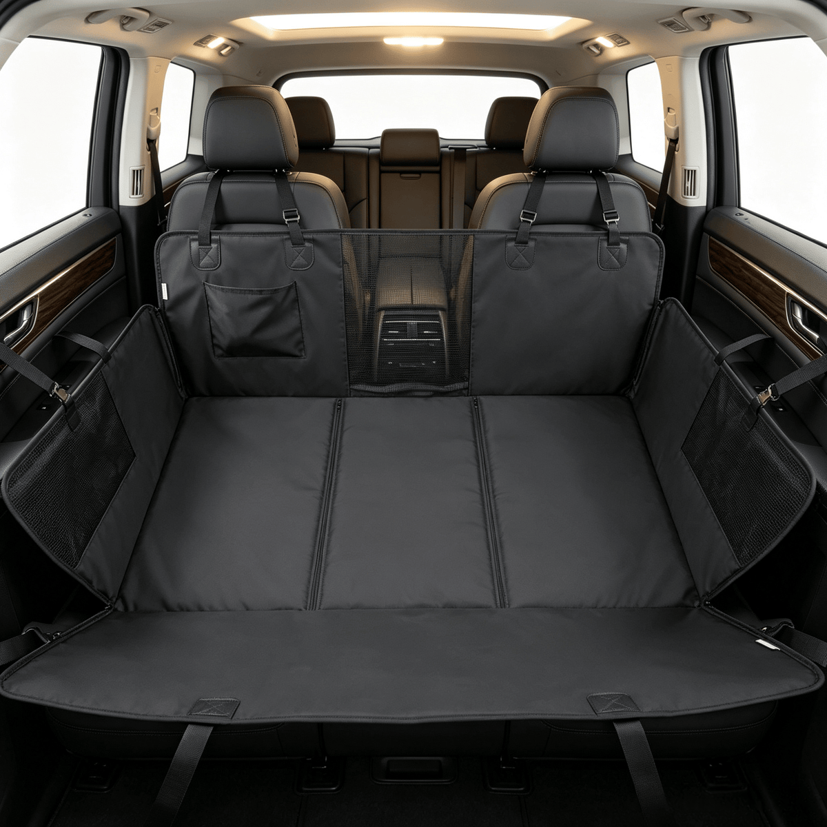 Waterproof Dog Car Seat Cover with Hard-Bottom Extender, 58"