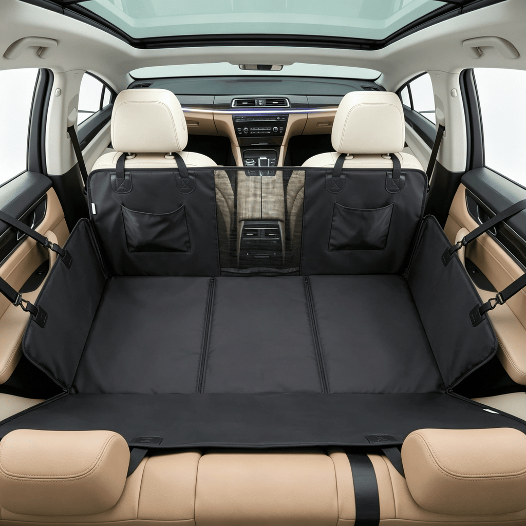 Waterproof Dog Car Seat Cover with Hard-Bottom Extender, 58"