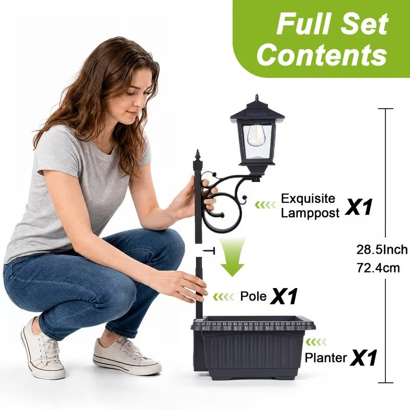 Solar Planter Light with Pot, Waterproof