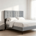 Quilted Linen Upholstered Headboard, Queen/Full
