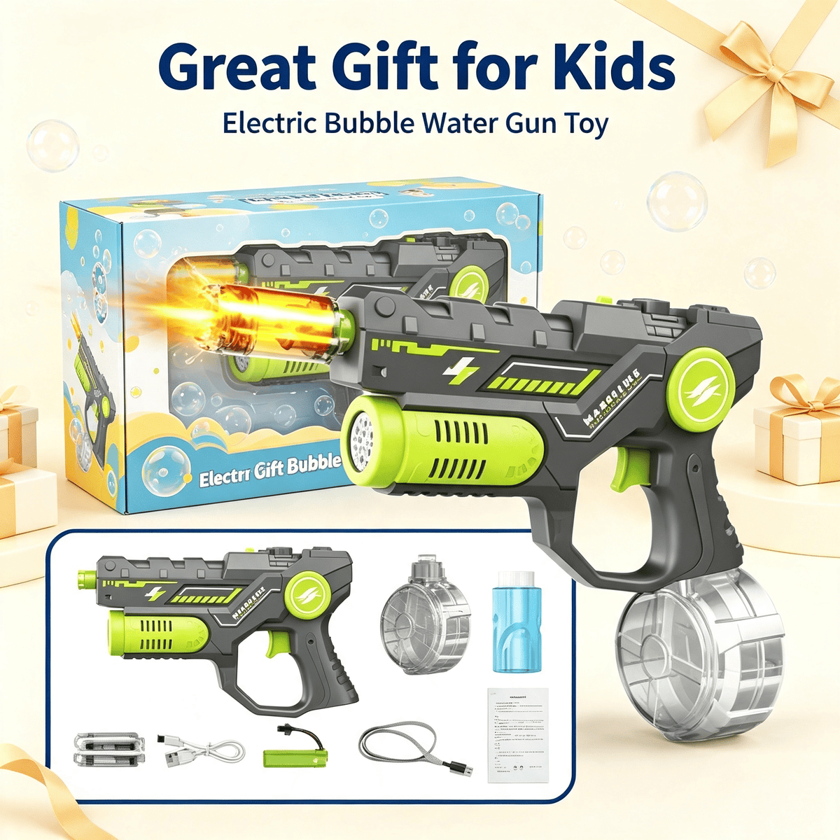 2-in-1 Electric Bubble & Water Gun Toy