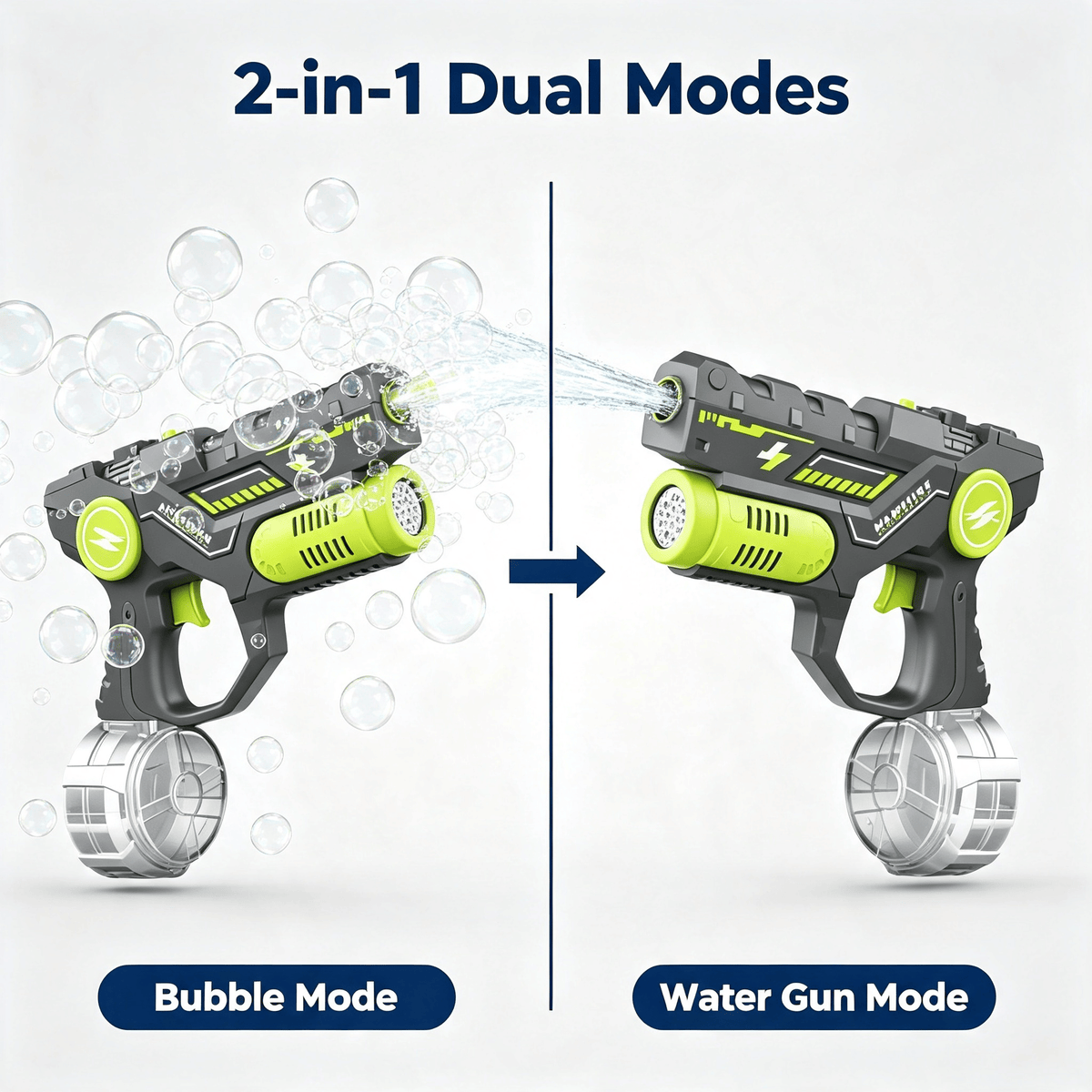 2-in-1 Electric Bubble & Water Gun Toy