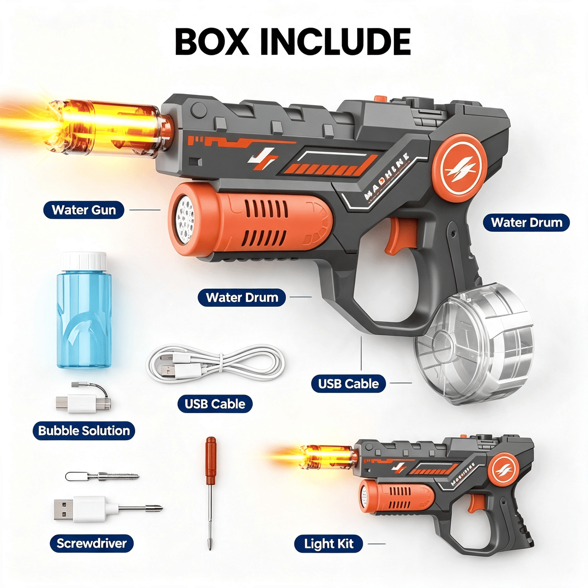 2-in-1 Electric Bubble & Water Gun Toy