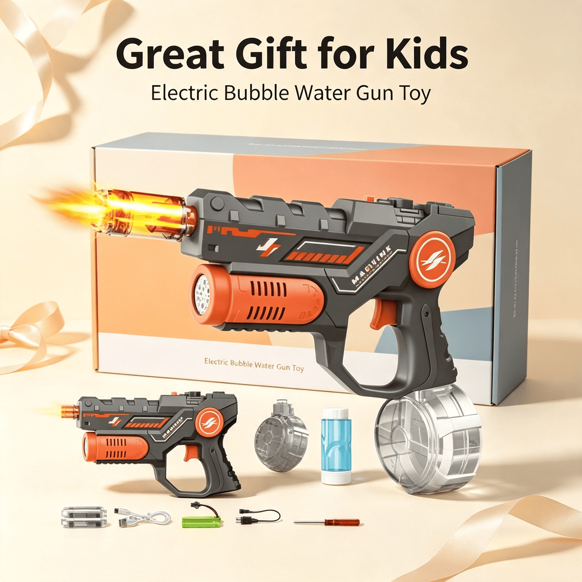 2-in-1 Electric Bubble & Water Gun Toy