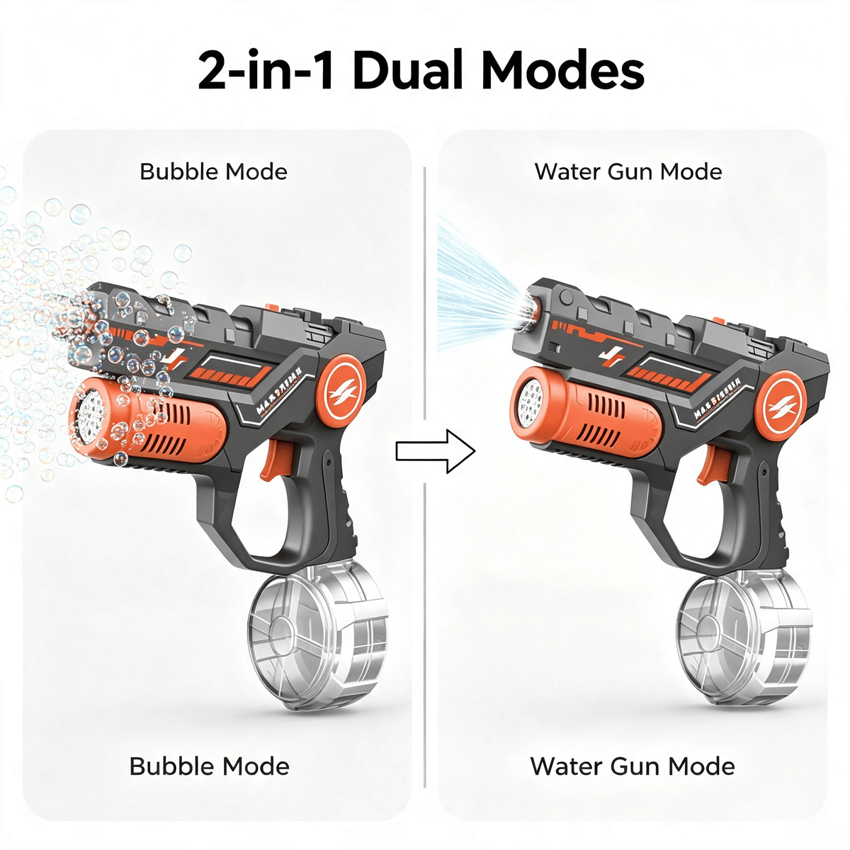 2-in-1 Electric Bubble & Water Gun Toy