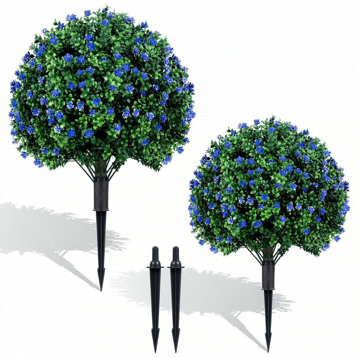 Artificial Camellia Topiary Ball Trees, 27.5" – 2 Pack
