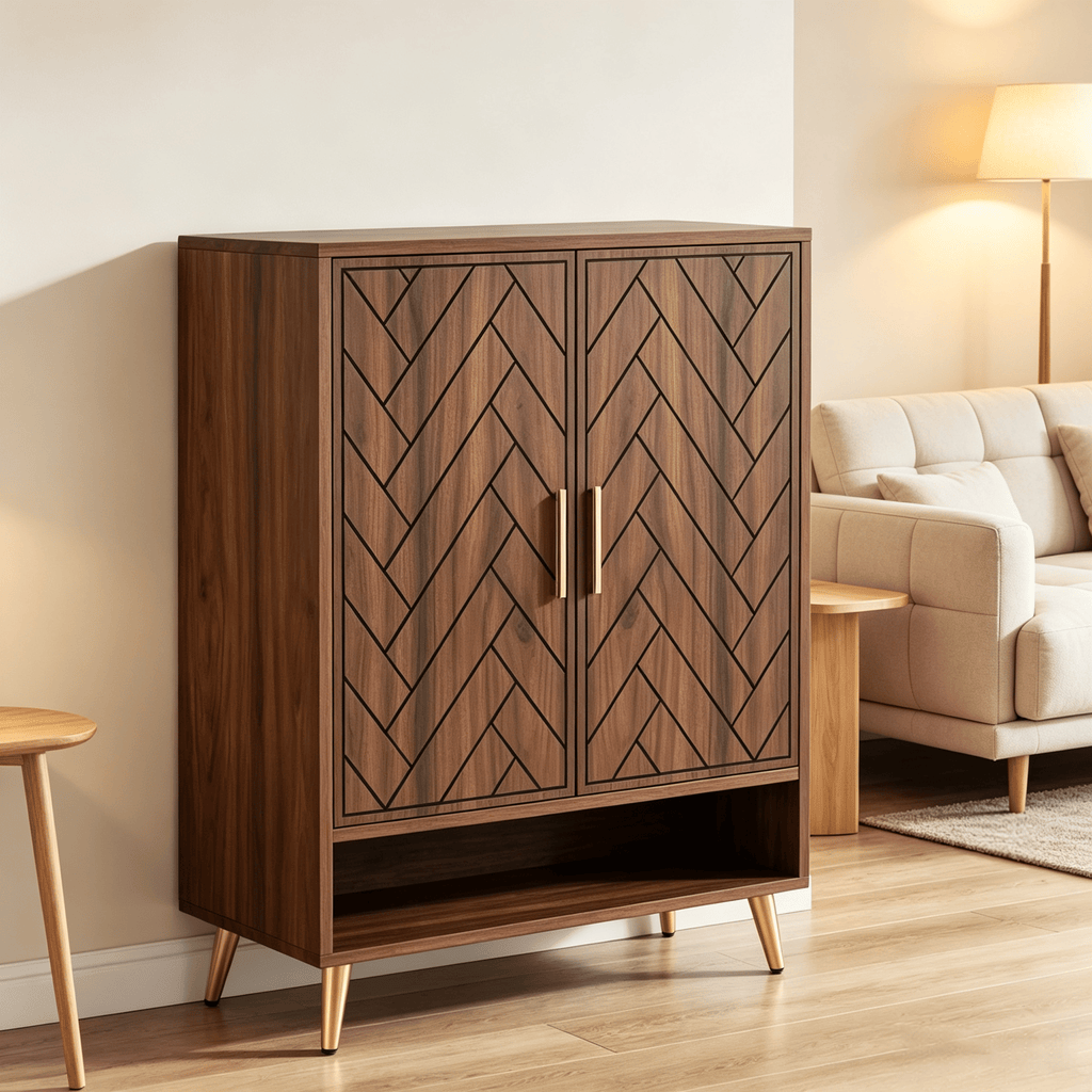 6-Tier Wooden Shoe Cabinet with Adjustable Shelves