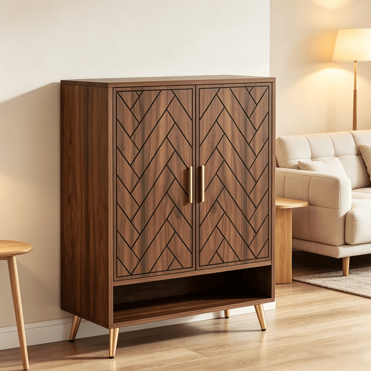 6-Tier Wooden Shoe Cabinet with Adjustable Shelves