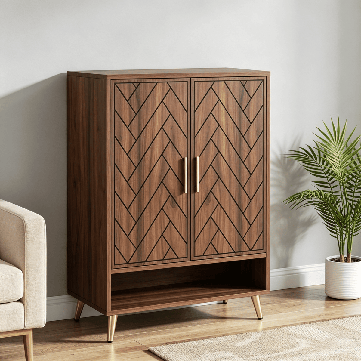 6-Tier Wooden Shoe Cabinet with Adjustable Shelves