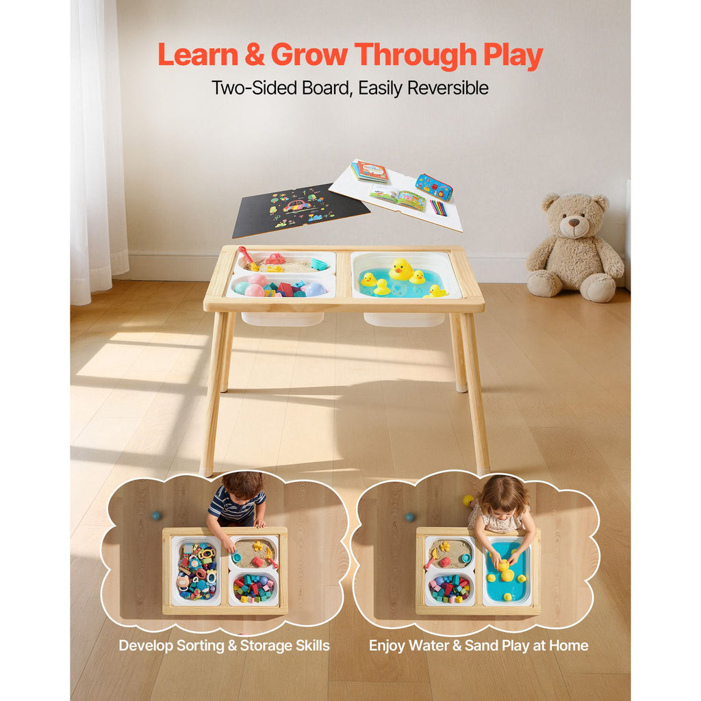 Wooden Sensory Activity Table for Toddlers