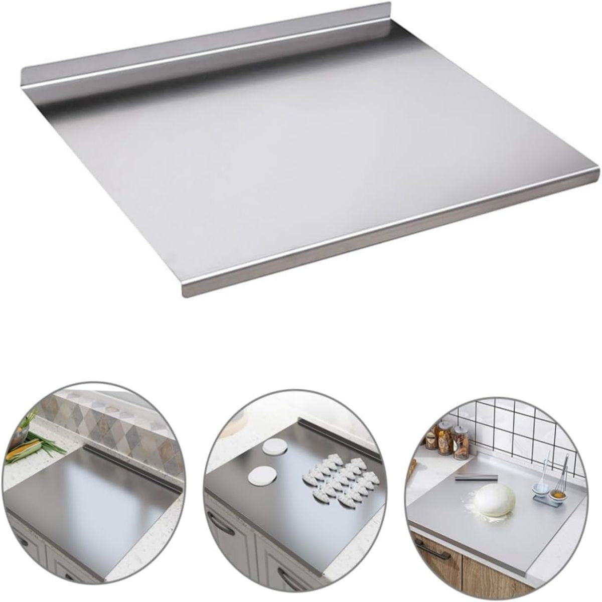 Stainless Steel Cutting Board with Lip