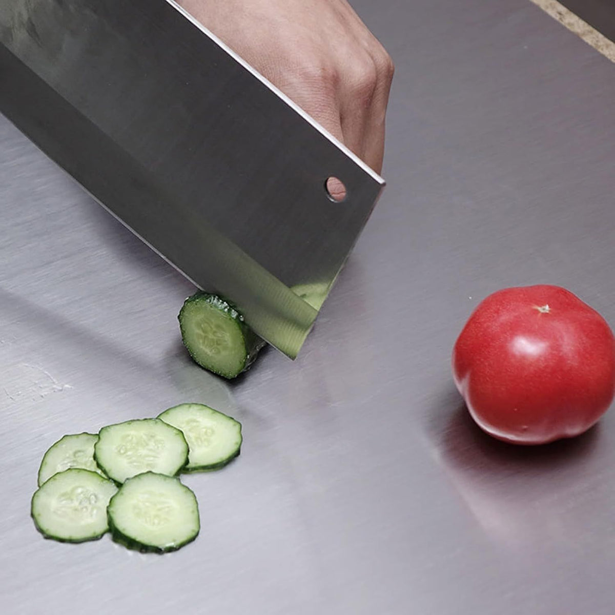 Stainless Steel Cutting Board with Lip