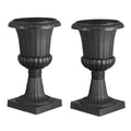 Classic Urn Planters, 16.5" – 2 Pack, Black