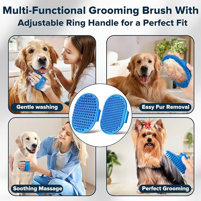6-Piece Pet Grooming Glove & Brush Kit