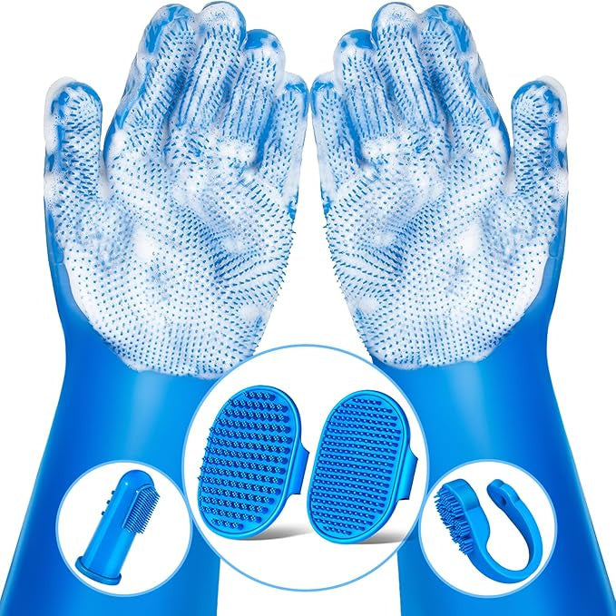 6-Piece Pet Grooming Glove & Brush Kit