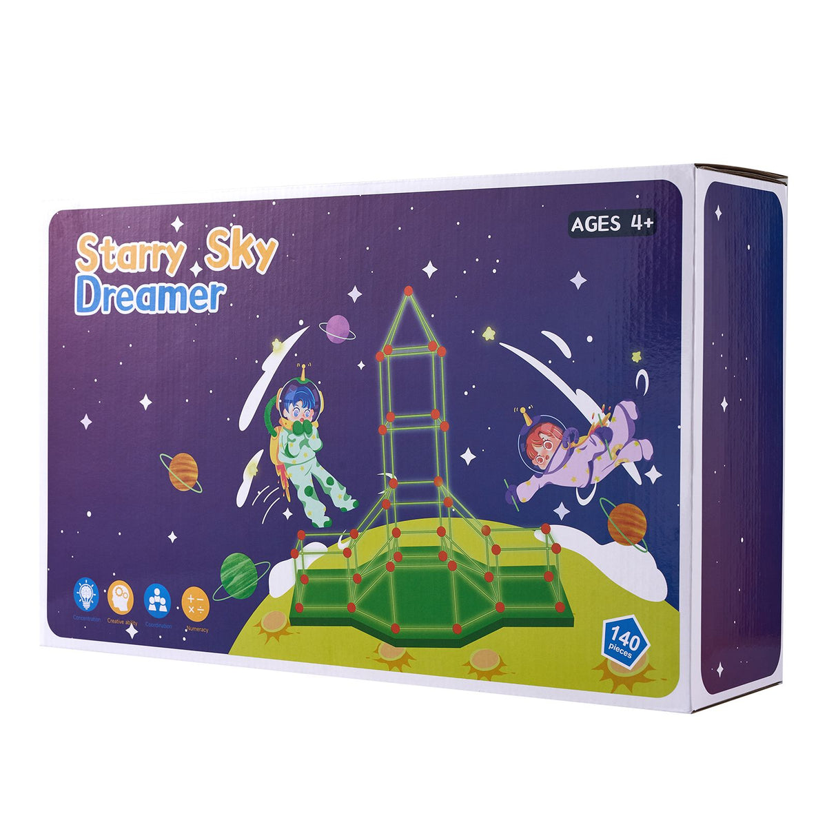 Glow-in-the-Dark Fort Building Kit, 140 Pieces