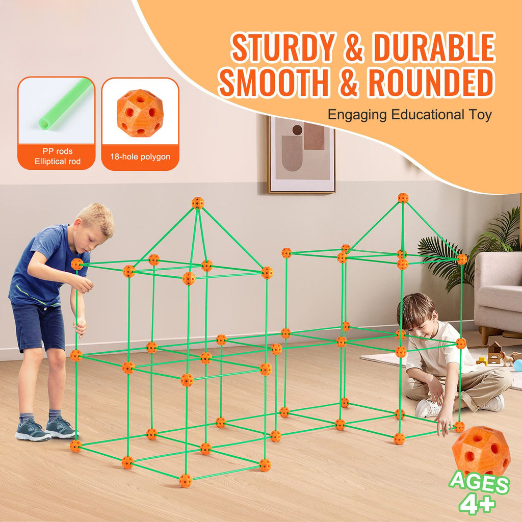 Glow-in-the-Dark Fort Building Kit, 140 Pieces