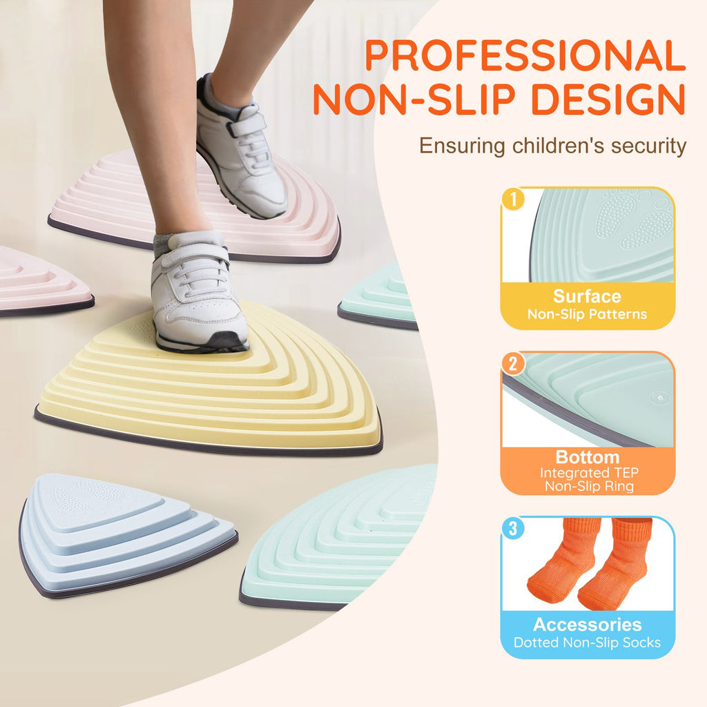 Balance Stepping Stones for Kids, 6-Piece