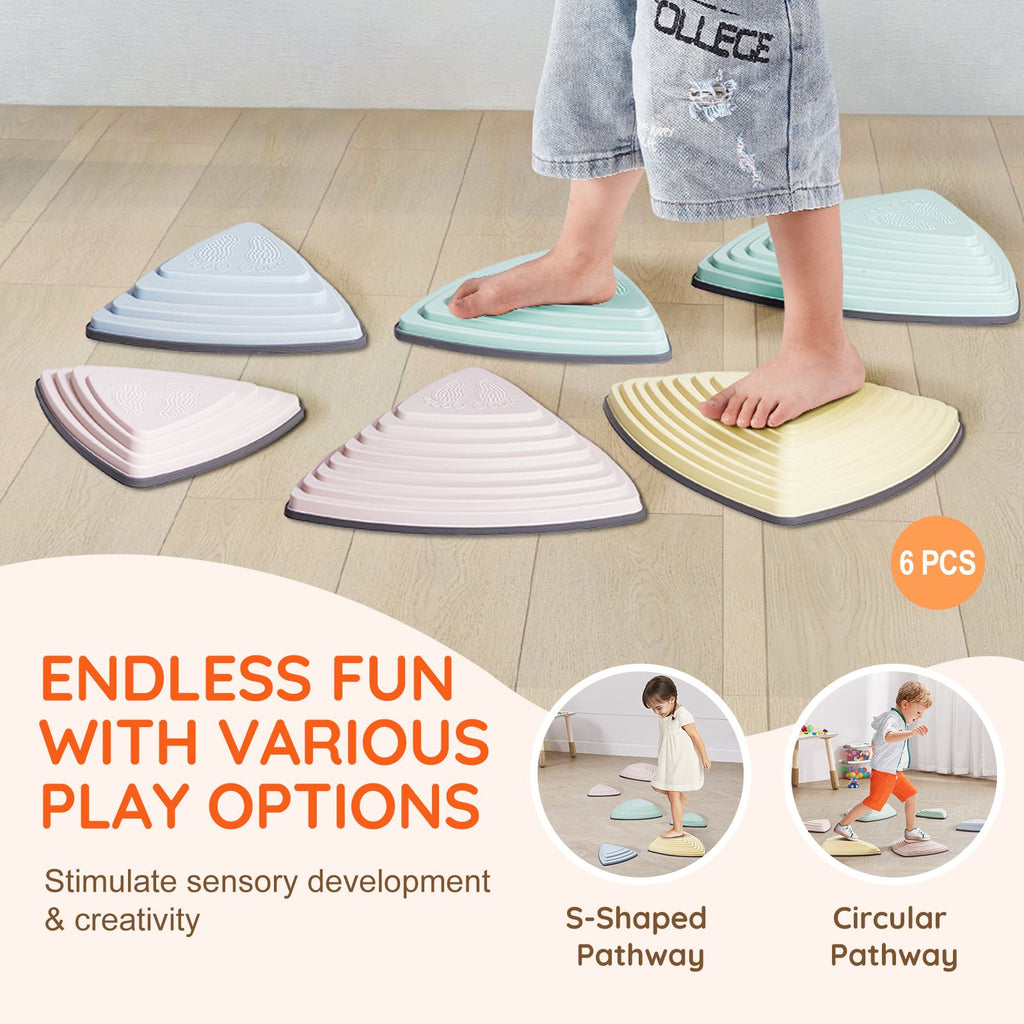 Balance Stepping Stones for Kids, 6-Piece