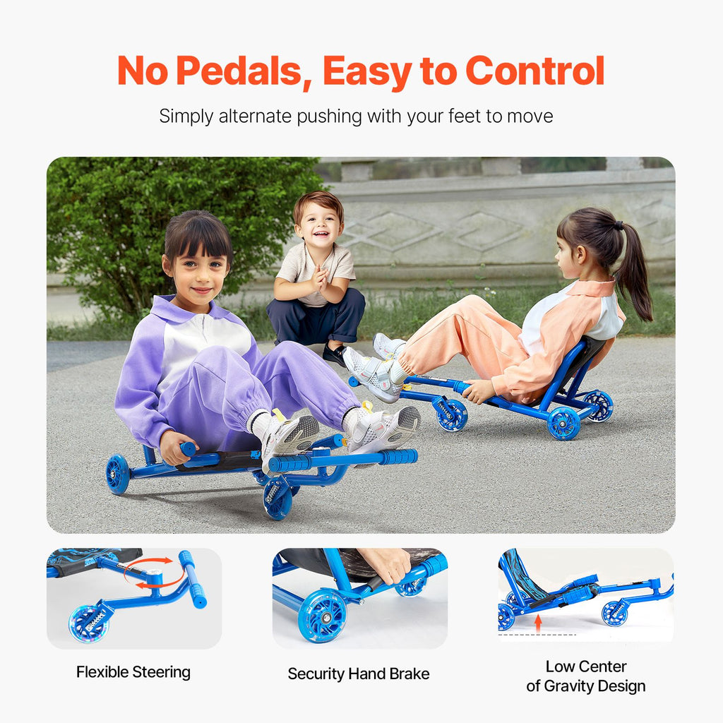 Kids Swing Ride-On Scooter, 132 lb Capacity