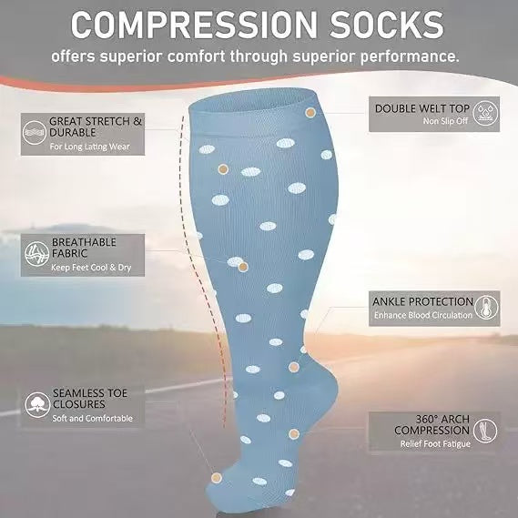 Men's Knee-High Compression Socks, 3-Pack – Polka Dot