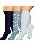 Men's Knee-High Compression Socks, 3-Pack – Navy & Blue